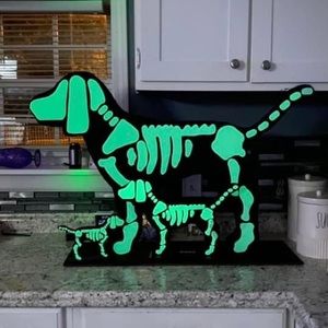 Vs pink Halloween display set glow in the dark 3-D bones I made